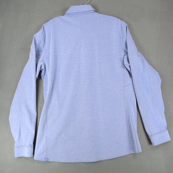 Lululemon Shirt Mens Large Blue Solid Button Up Pocket Live in Practice Stretch - Picture 4 of 7